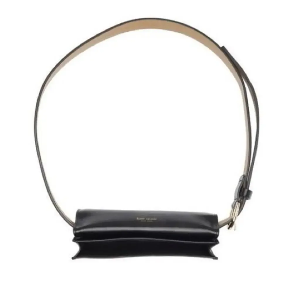 NWT - Kate Spade - leather black bow belt bag size L/XL.